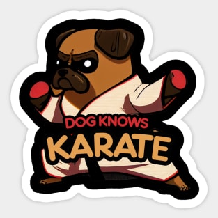 Dog Knows Karate Sticker